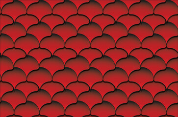 Mermaid fish scale wave japanese seamless pattern.  Paper cut style, 3d effect. Print for textile, wallpaper. © nepdar