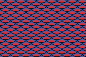 Mermaid fish scale wave japanese seamless pattern.  Paper cut style, 3d effect. Print for textile, wallpaper. © nepdar