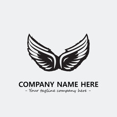 Obraz premium Wing illustration black and white for logo company vector image 