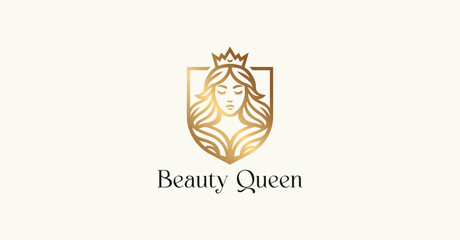 Beauty Woman Queen Crown Logo