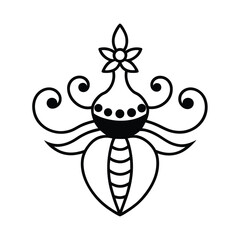 vector illustration of a Bengali folk art