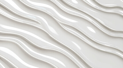 Obraz premium close-up view of a textured surface with a glossy, reflective finish. The surface features undulating, wave-like patterns that flow horizontally across the image.