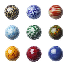 Unique Golf Ball Markers on transparent background