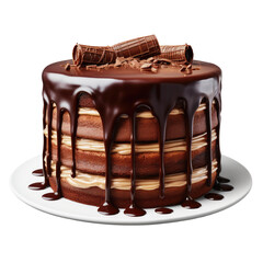 Luxurious Chocolate Fudge on transparent background