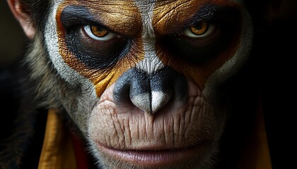 Angry Ape Close-up Portrait