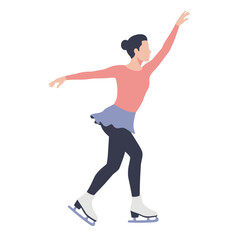 Fototapeta premium Ice skater performing a graceful pose on a white background 