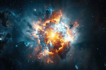 Vibrant cosmic explosion with bright colors observed in deep space during an astronomical event