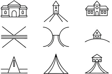 Causeway Line Art Illustration Creative Design for Artistic Drawing 