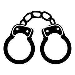 Bandcuff black silhouette illustration on white background