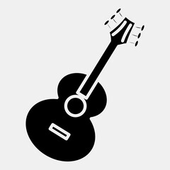 Icon guitar. Day of the dead celebration elements. Icons in glyph style. Good for prints, posters, logo, party decoration, greeting card, etc.