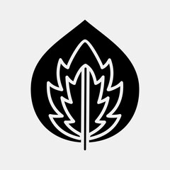Icon calathea. Plant leaves elements. Icon in glyph style.