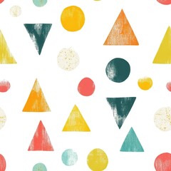 Colorful Modern Contemporary Art Seamless Pattern with Abstract Geometric Shapes