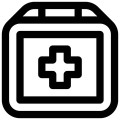 Obraz premium First aid station. Editable stroke vector icon.