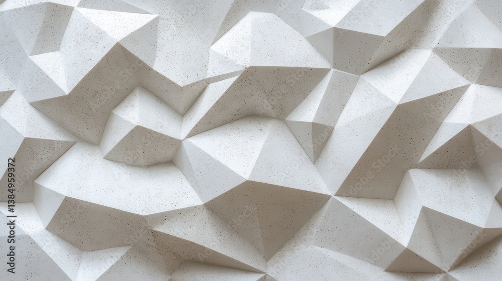 Poster geometric concrete wall featuring angular triangles and polygons, creating contemporary architectura