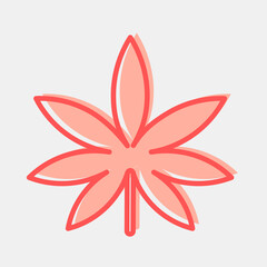 Icon cannabis. Plant leaves elements. Icon in two tone style.