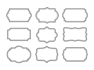 Vintage classic label stickers frame collection
