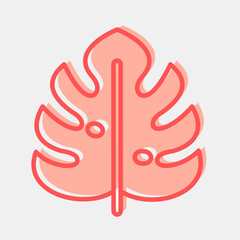 Icon monstera. Plant leaves elements. Icon in two tone style.