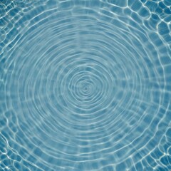 Water Ripple Effect on Blue Liquid Surface Creating Circular Pattern