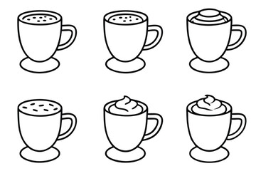 Cappuccino Line Art Illustration for Cafe Menu and Branding Design