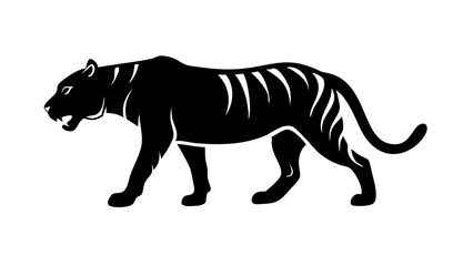 Fototapeta premium Black Tiger Silhouette Vector Illustration Animal Design