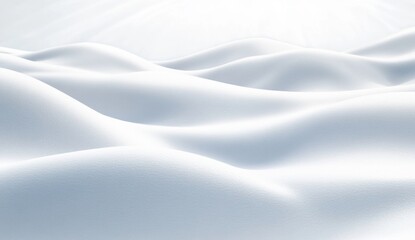 Gentle snow-covered hills.  Soft, sculpted snow formations in a tranquil landscape