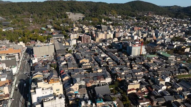 Traditional Meets Modern: Aerial Footage Over Kyoto