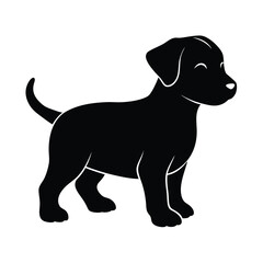Baby dog vector silhouette
