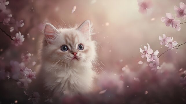 Fluffy Kitten Captured with DSLR, 1/2 Shutter Speed, 5D, Studio Lighting - Hypermaximalist, Elegant, and Hyper-Realistic