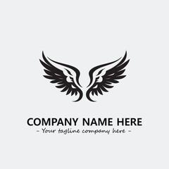 Wing illustration black and white for logo company vector image
