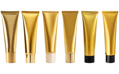 set of cosmetic cream bottles tubes mockup on transparent background