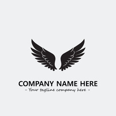 Wing illustration black and white for logo company vector image
