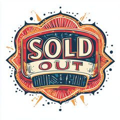 illustration sold out logo on white background