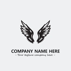 Wing illustration black and white for logo company vector image
