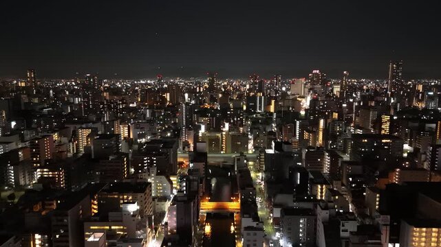 Vibrant Dotonbori from Above: Aerial View of Osaka&rsquo;s Hotspot