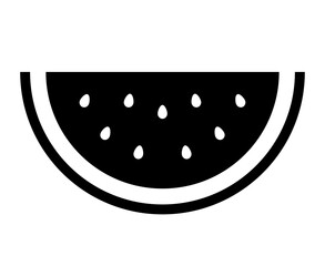 Watermelon cut fruit silhouette icon. Vector.