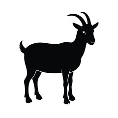 vector silhouette of a goat