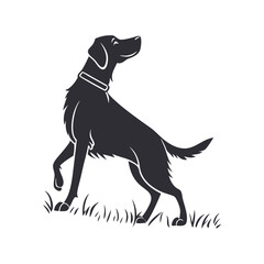 Black and white dog vector illustration silhouette design