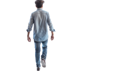 Confident Stride: A young man strides forward, embodying determination and self-assuredness, set against an expansive backdrop, highlighting freedom and potential.