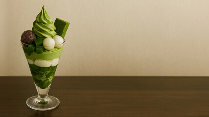 和の贅沢 抹茶パフェ / Japanese Matcha Parfait Delight Generative AI