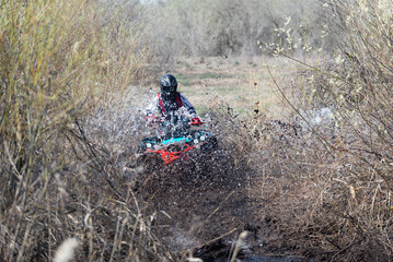 The ATV overcomes an impassable section of the road.