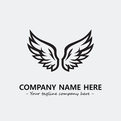 Wing illustration black and white for logo company vector image
