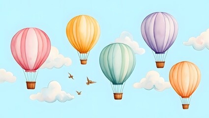  Colorful Balloons Kids Wallpaper AI