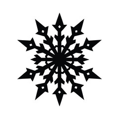 vector silhouette abstract snowflake vector