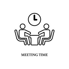 Icon a meeting time, isolated against a clean background.