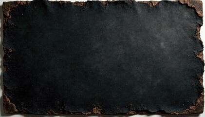 Distressed black paper background with old book pages and torn edges , distressed, brown