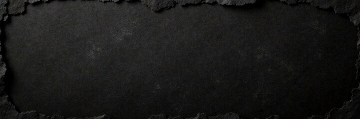 Distressed black paper texture with subtle torn edges , worn, vintage