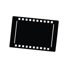 vector silhouette film strip isolated on white