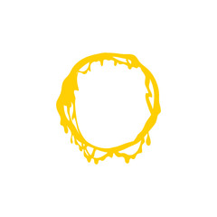 Melting cheese frame border with mellow dripping stretches. Vector illustration.