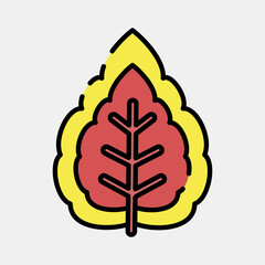 Icon miana. Plant leaves elements. Icon in filled line style.