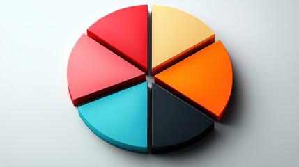Fototapeta premium Colorful geometric pie chart showcasing vibrant segments for data visualization and analysis